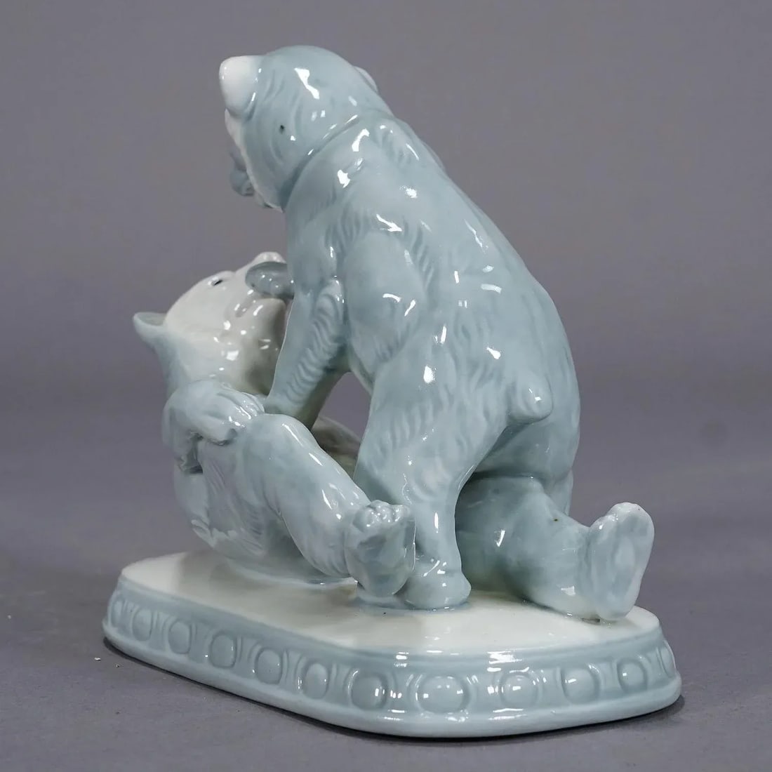 Vintage Porcelain Statue With Playing Bears, Germany, Ca 1950s - 4