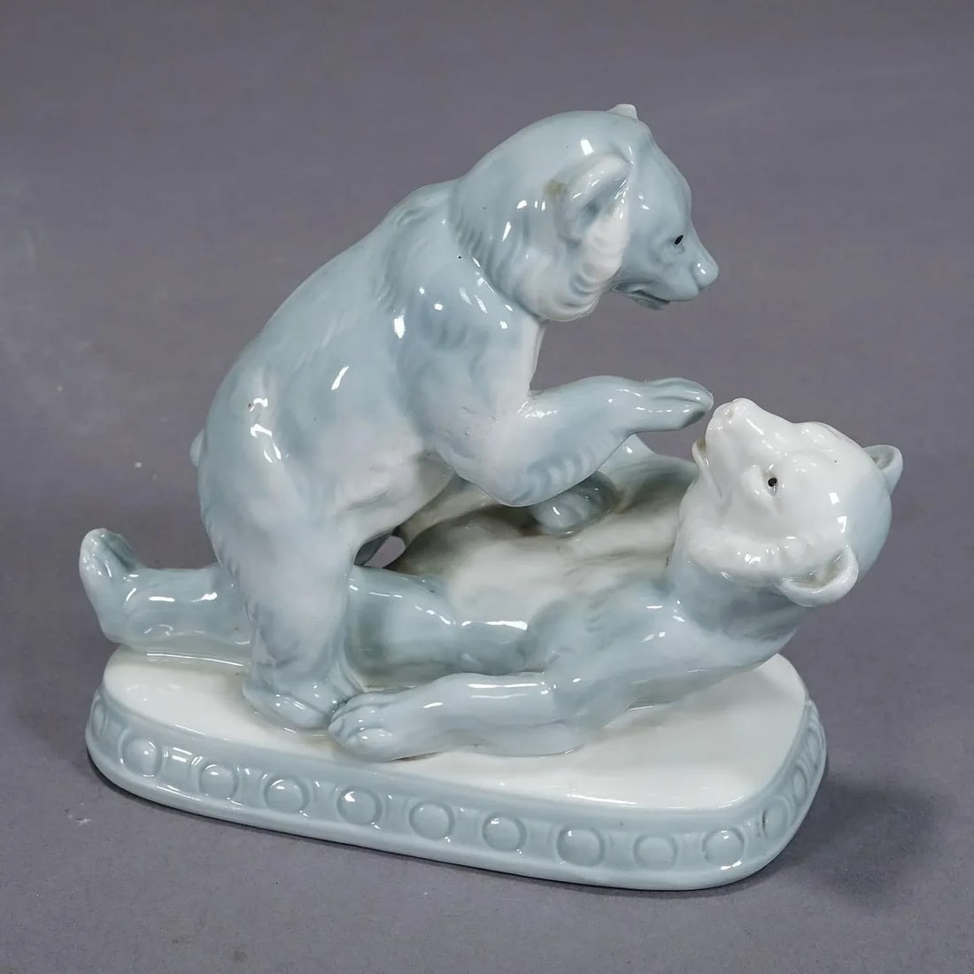 Vintage Porcelain Statue With Playing Bears, Germany, Ca 1950s - 5