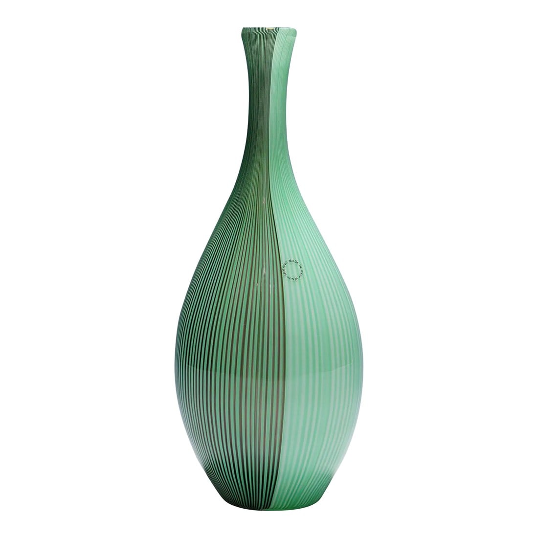 Large Tessuto Vase by Carlo Scarpa for Venini Murano: Large Tessuto Vase by Carlo Scarpa for Venini Murano A rare example of the 'Tessuto' series designed by Carlo Scarpa ca. 1940. Manufactured by Venini Murano Venice. Thin vertically fused glass threads