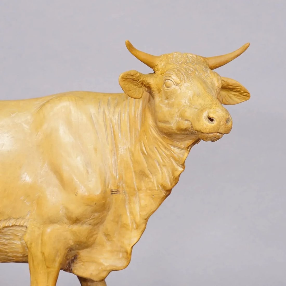 Large Wooden Carved Female Cattle Sculpture Brienz Switzerland Ca. 1920s - 2
