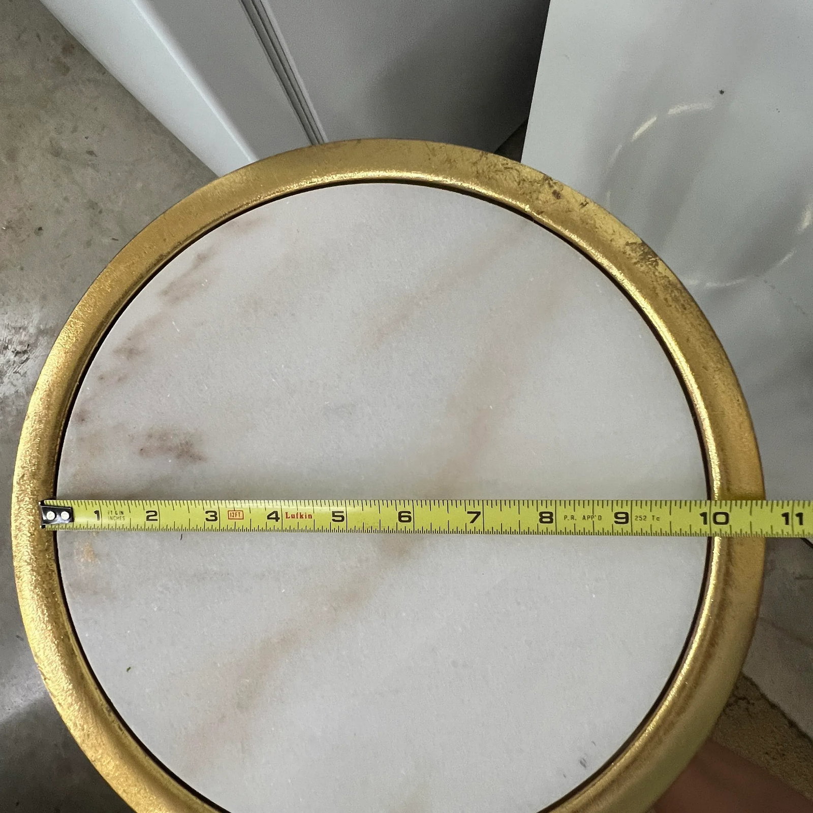 Modern Design Metal Gilt Gold Marble Top Round Side / Drink Table - 7