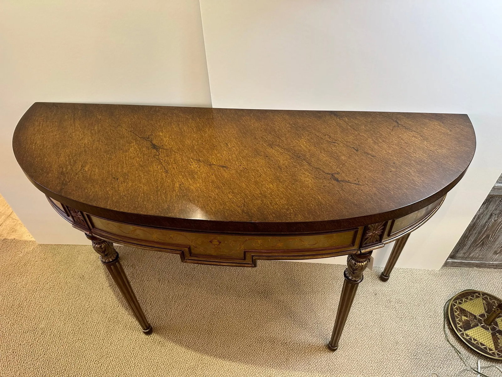 Hand Painted Demilune Console by Theodore Alexander - 2