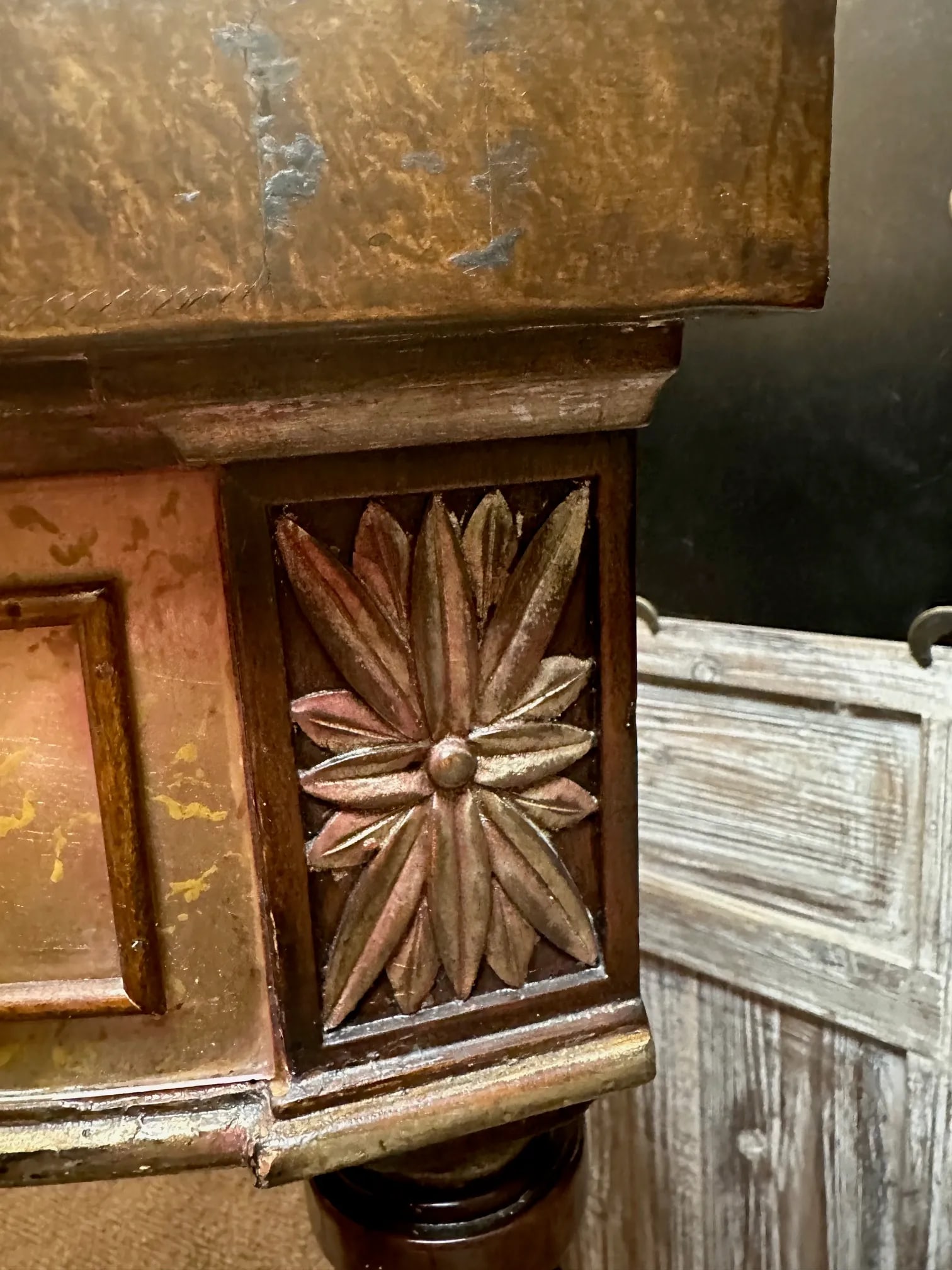 Hand Painted Demilune Console by Theodore Alexander - 4