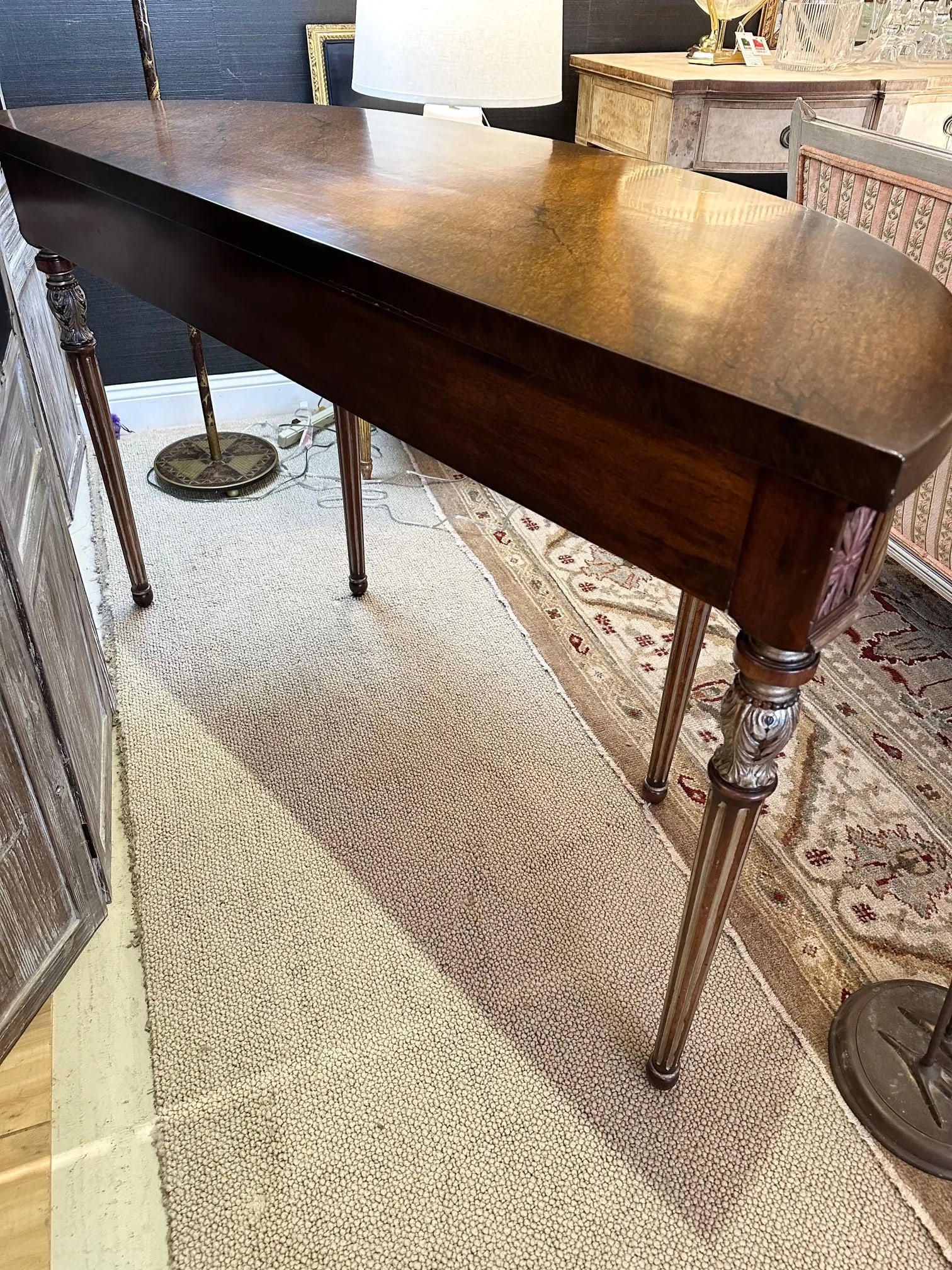 Hand Painted Demilune Console by Theodore Alexander - 9
