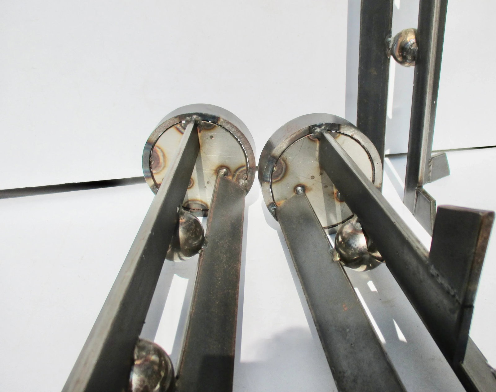 Large Set Welded Steel Candle Holders Circa 80s' - Set of 3 - 4
