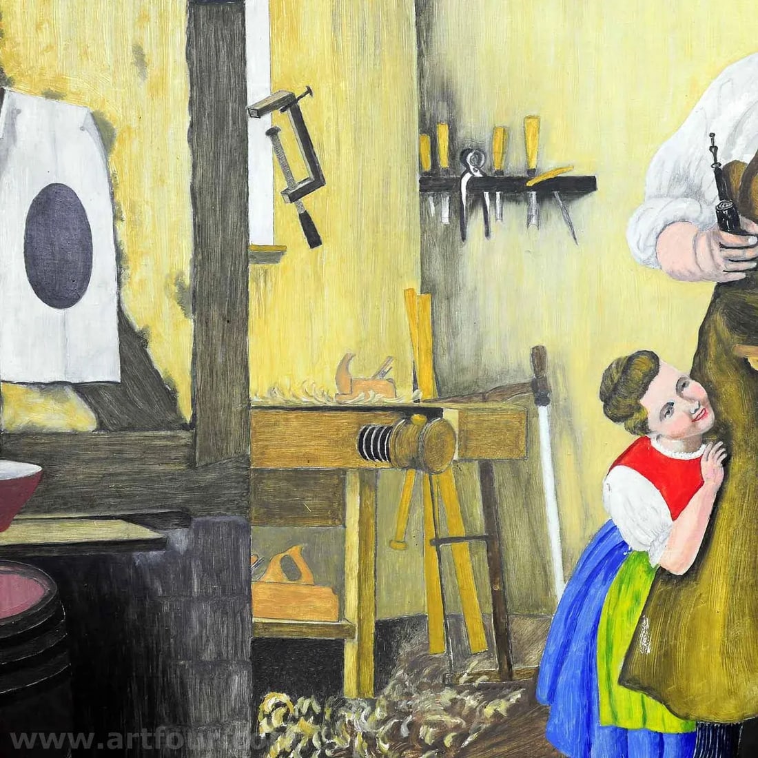 W. Melchinger - Bavarian Folksy Scene in Joinery - 4