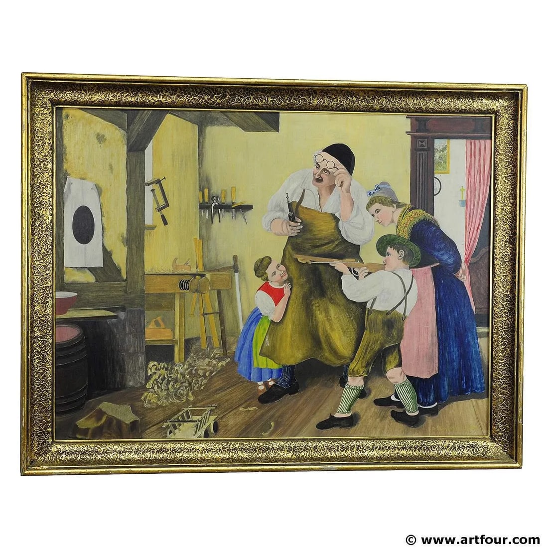 W. Melchinger - Bavarian Folksy Scene in Joinery - 7