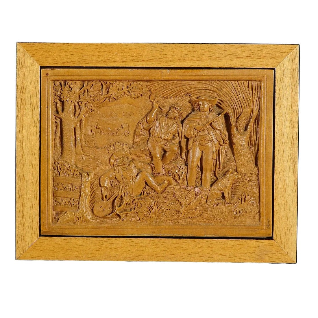 A Wooden Micro Carving Plaque by Johann Rint Ca. 1880 (1 of 6)