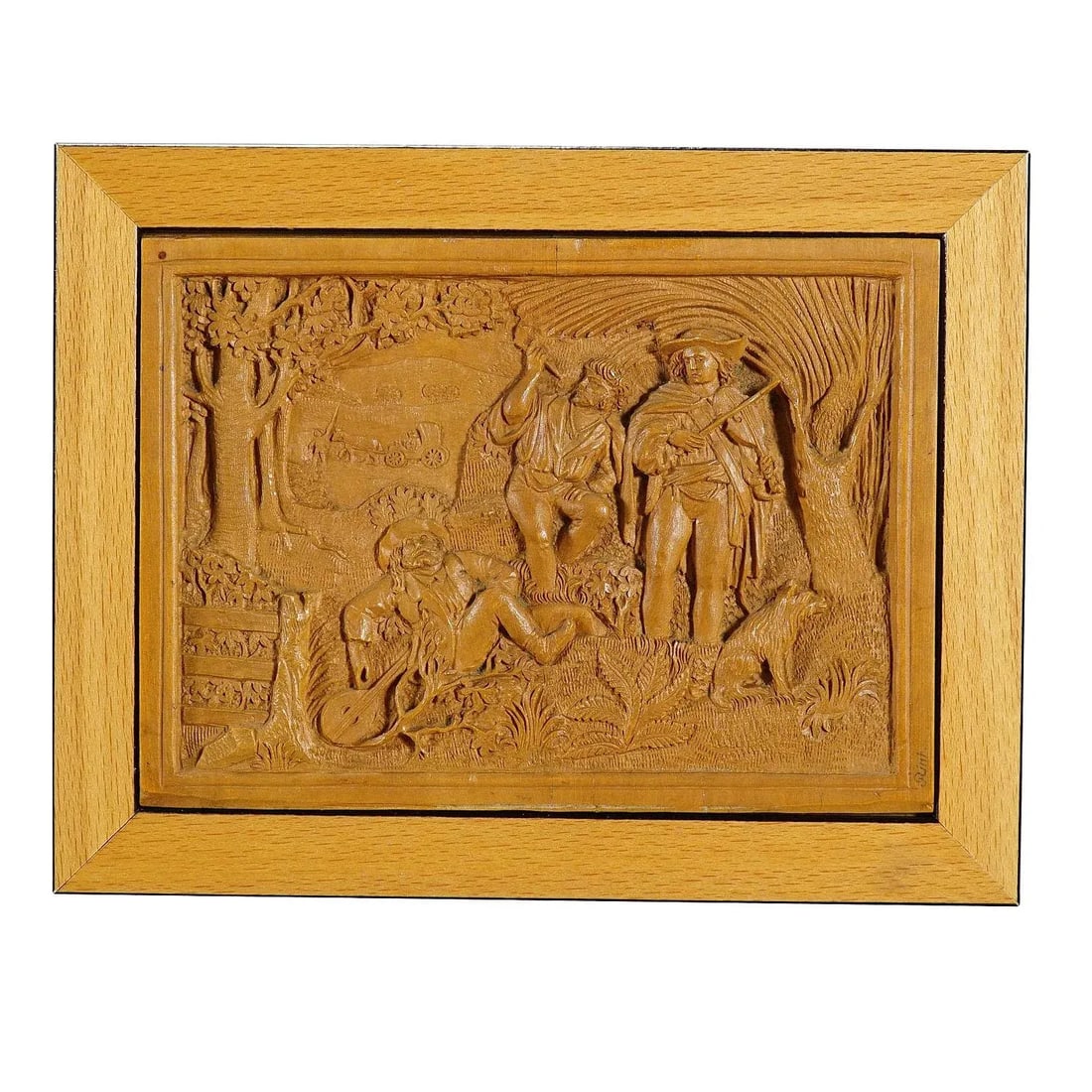 A Wooden Micro Carving Plaque by Johann Rint Ca. 1880 - 6