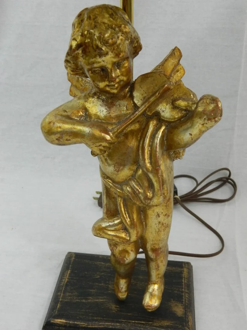 Baroque Style Carved Giltwood Cherub or Putti Adapted as a Lamp, 20th Century - 5