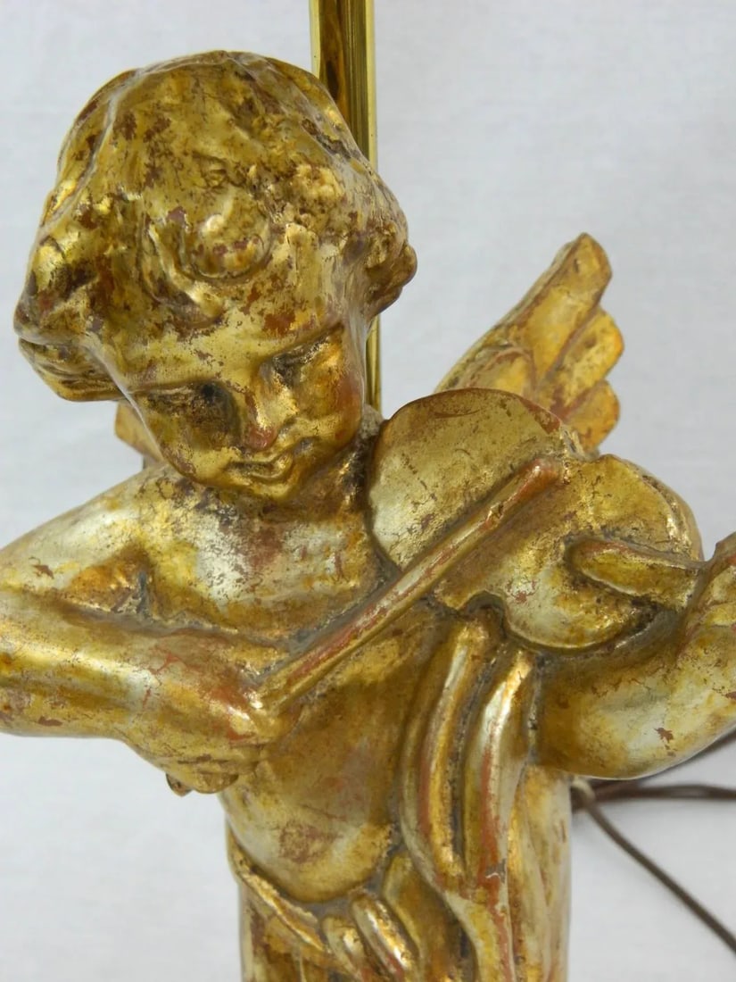 Baroque Style Carved Giltwood Cherub or Putti Adapted as a Lamp, 20th Century - 8