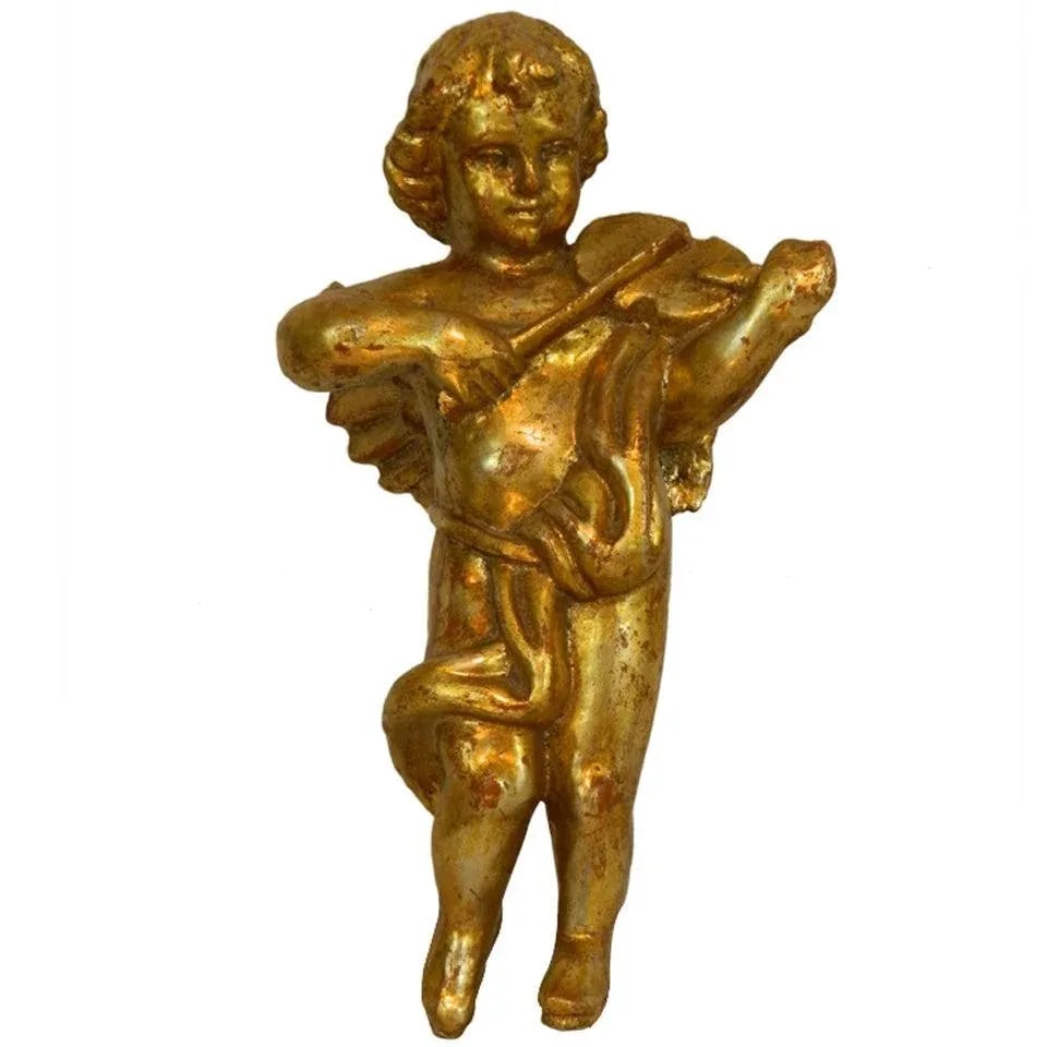 Baroque Style Carved Giltwood Cherub or Putti Adapted as a Lamp, 20th Century - 9