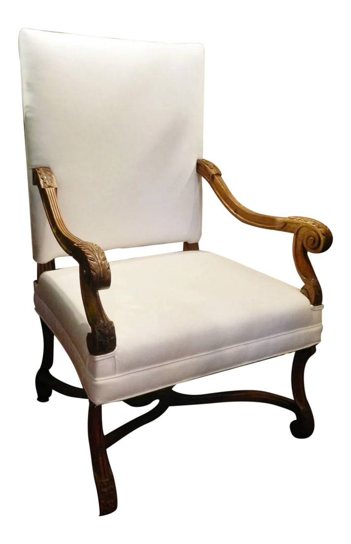 19th Century French Provincial Carved Walnut Armchair (1 of 9)