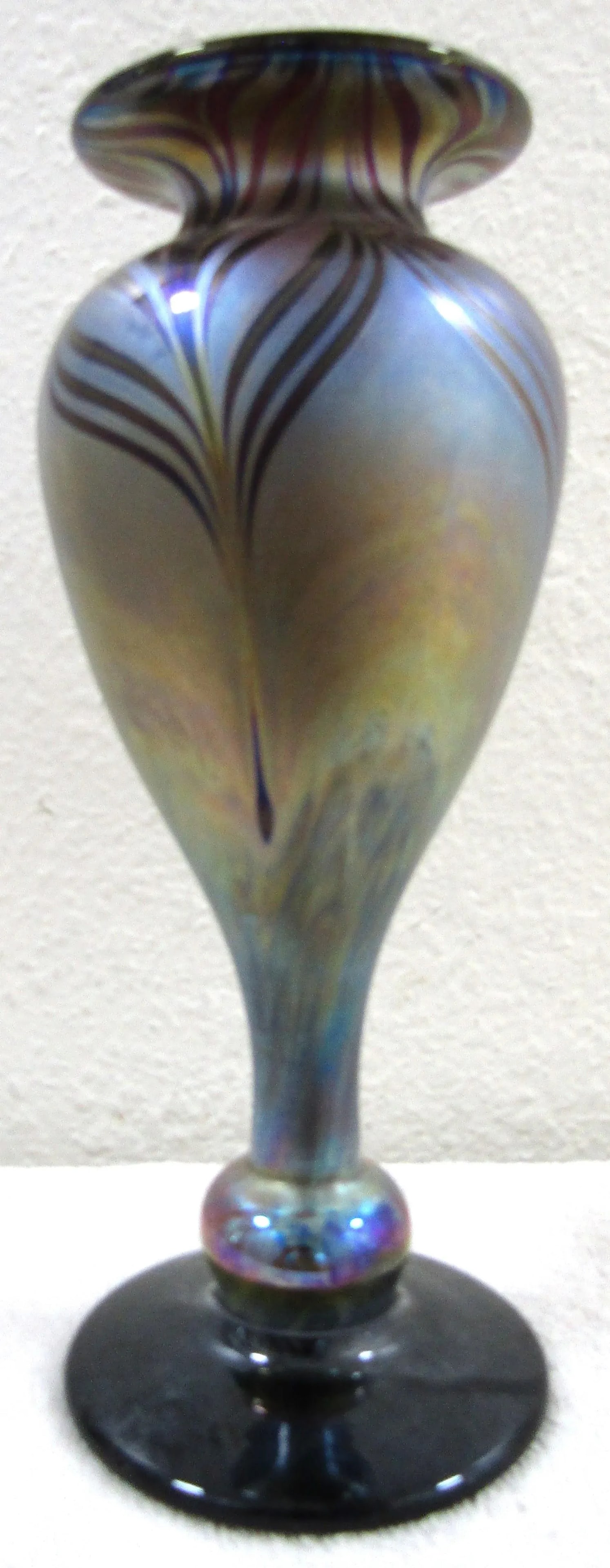 Vintage Original Chris Heilman Athens Art Glass Vase Hand Made Signed 1979 - 2