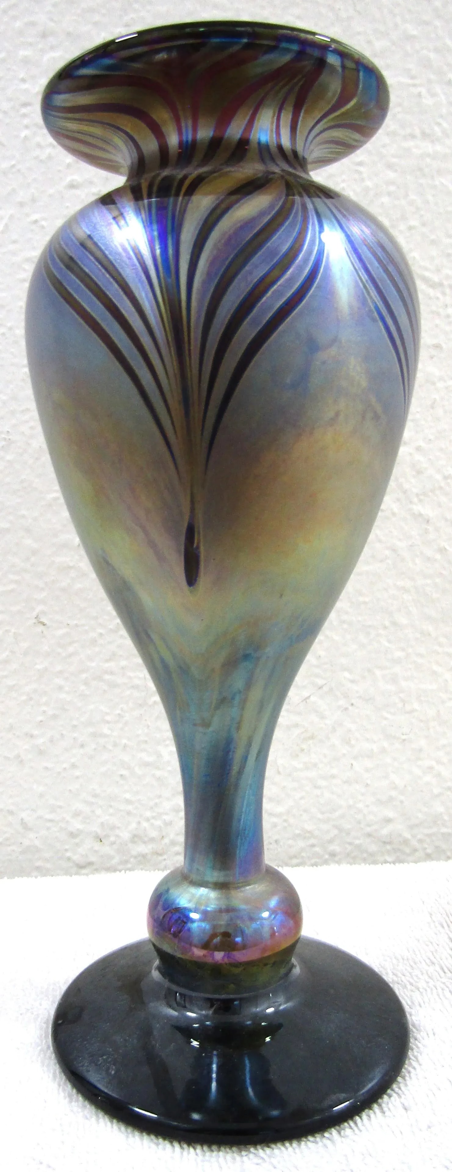 Vintage Original Chris Heilman Athens Art Glass Vase Hand Made Signed 1979 - 4