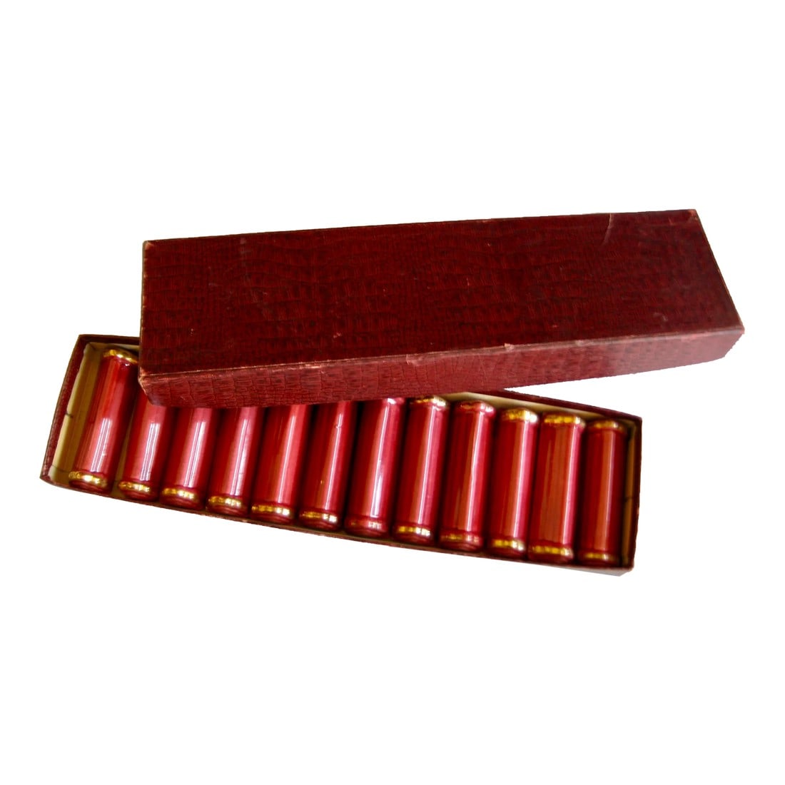 Mid 20th Century Mid Century French Art Deco Knife Rest Set- 12 Pieces: Strongly Art Deco this french set of knifes rest present strong and clean lines that leave no doubt of the period circa 1940 , the color raspberry is worm and charming with on the side just a touch of