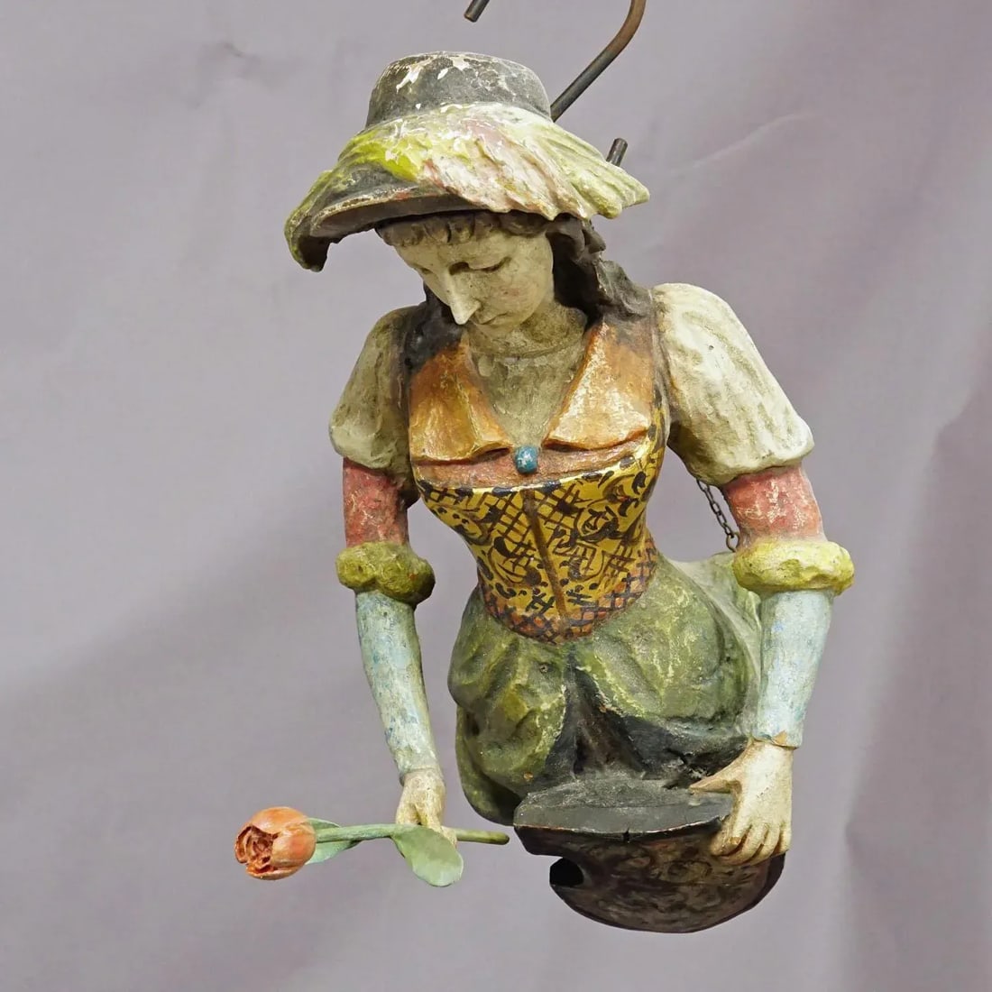 Antique Hanging Piece of a Medieval Lady Ca. 1900s - 3