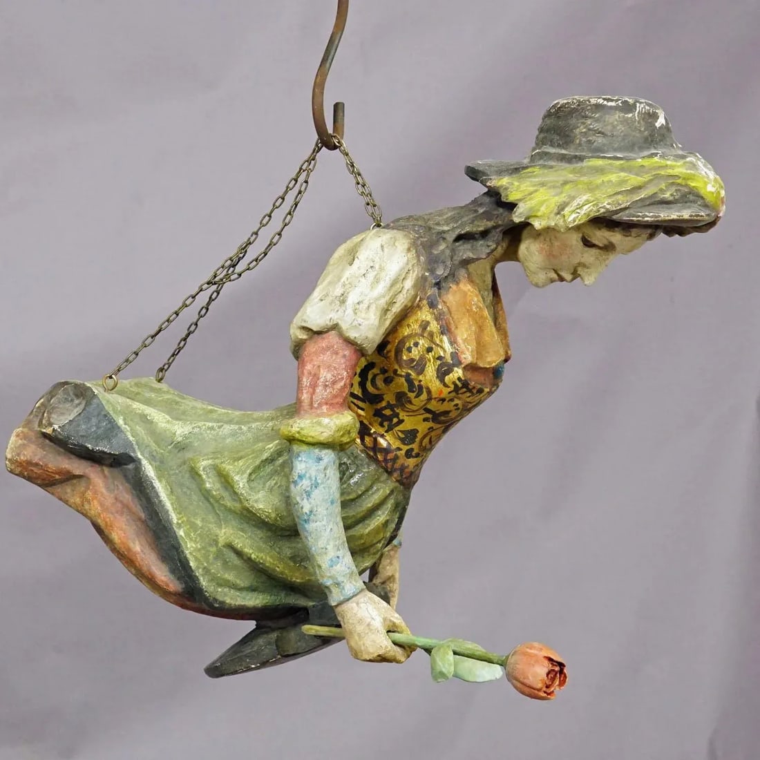 Antique Hanging Piece of a Medieval Lady Ca. 1900s - 4