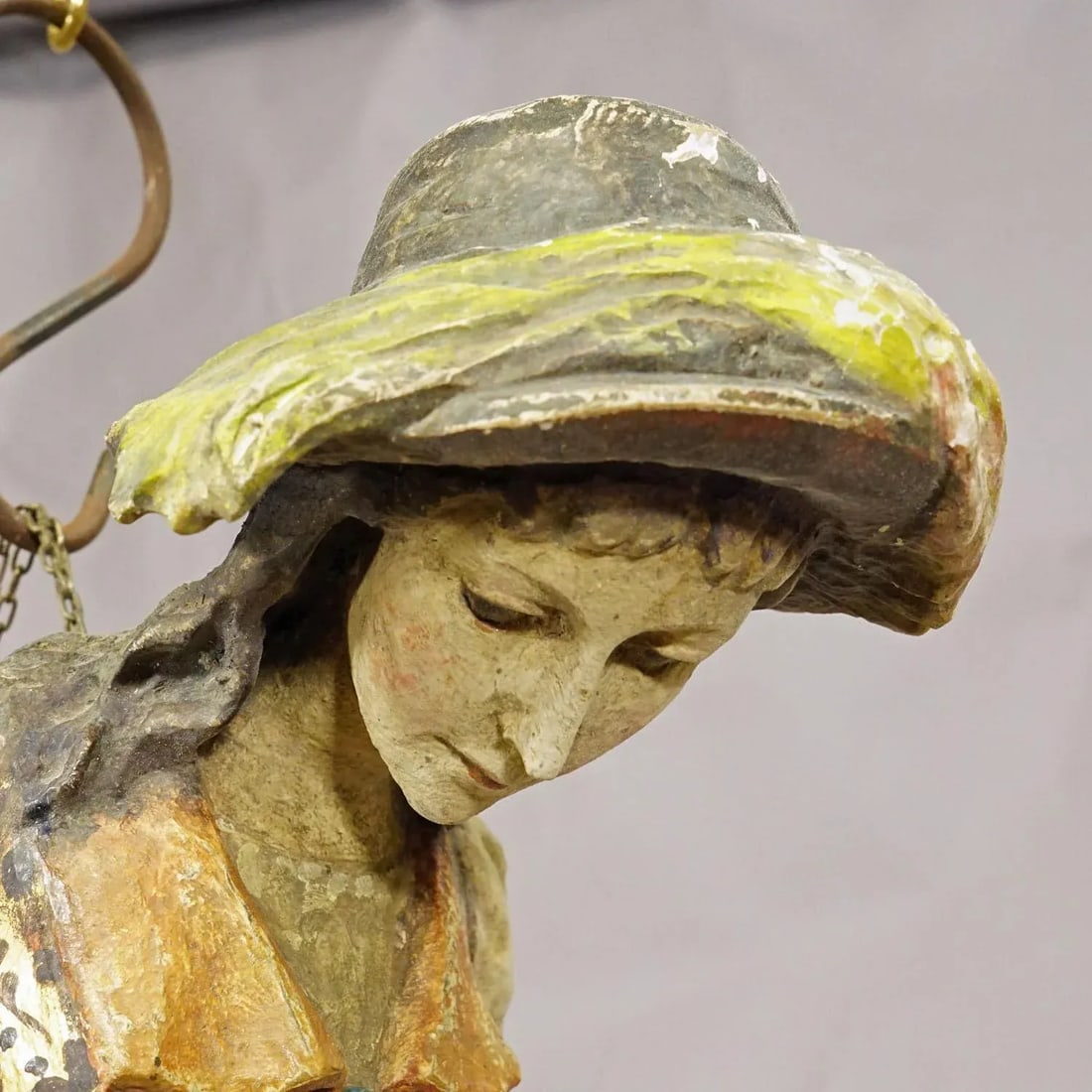 Antique Hanging Piece of a Medieval Lady Ca. 1900s - 5