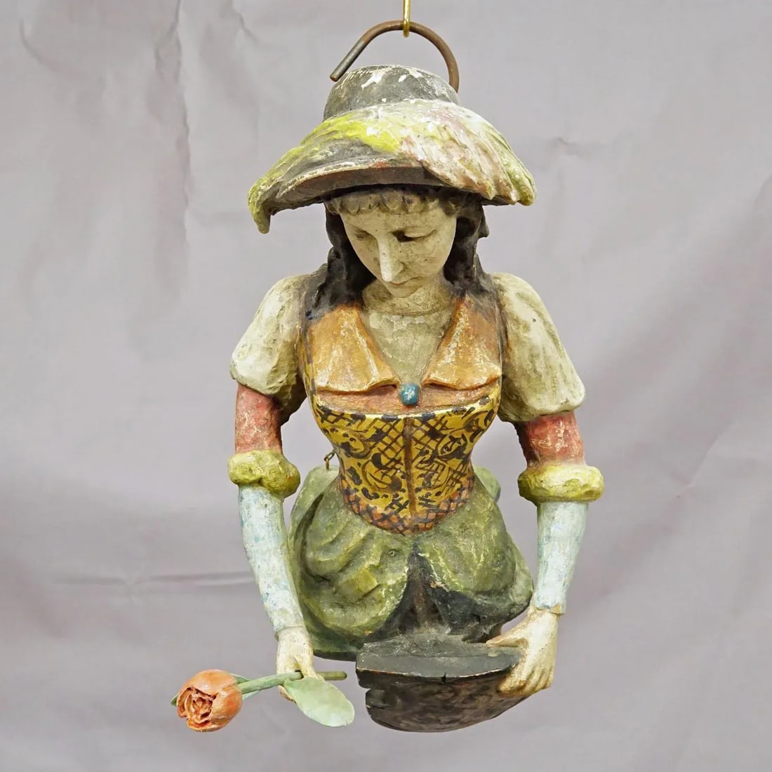 Antique Hanging Piece of a Medieval Lady Ca. 1900s - 6