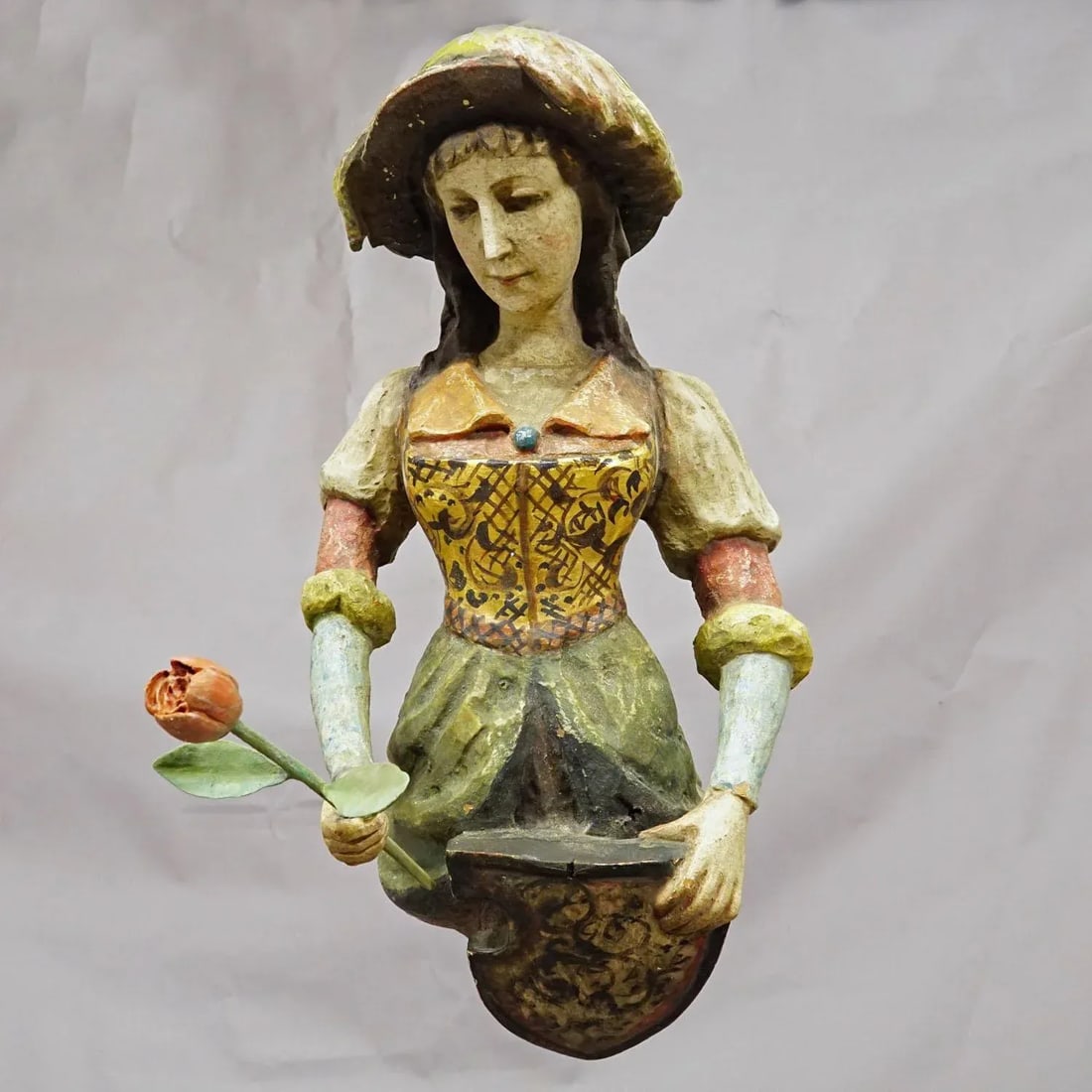 Antique Hanging Piece of a Medieval Lady Ca. 1900s - 7