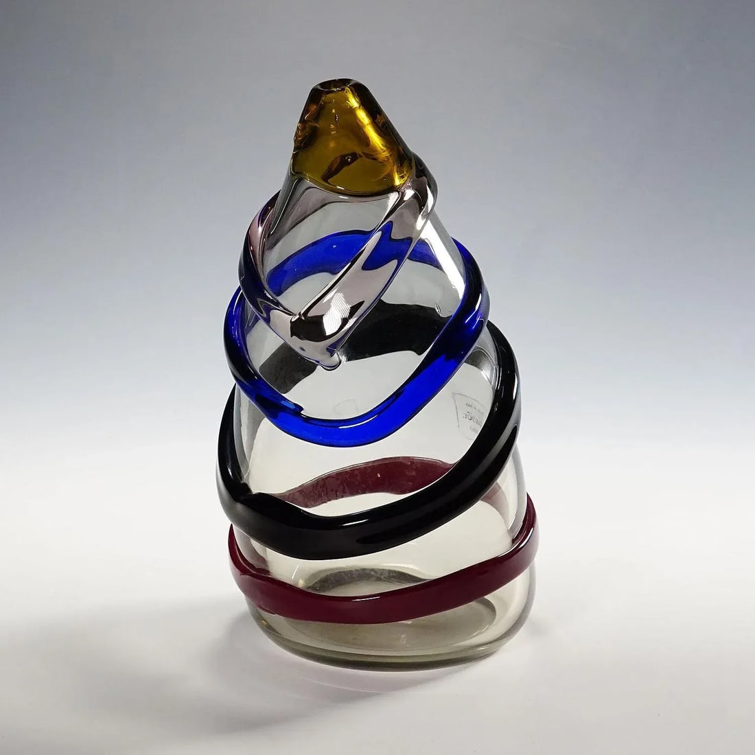 Vintage Murano Sasso Glass Vase by Luciano Gaspari for Salviati & C. Ca. 1960 - 3