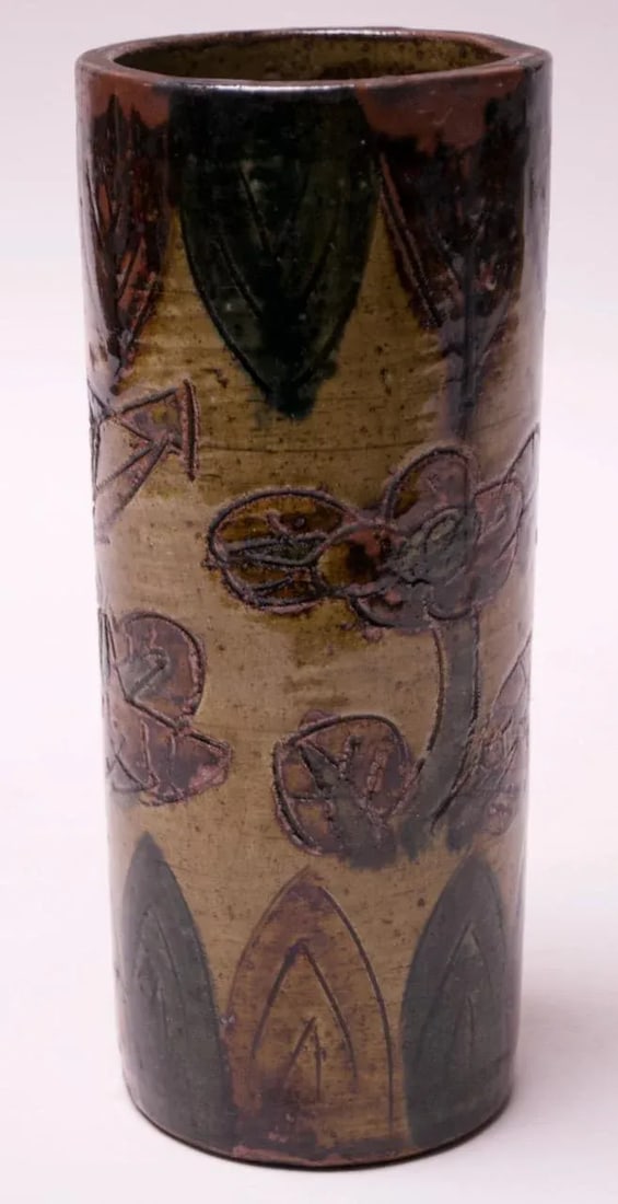 Vintage Japanese Otagiri Incised Vase by Omc - 2