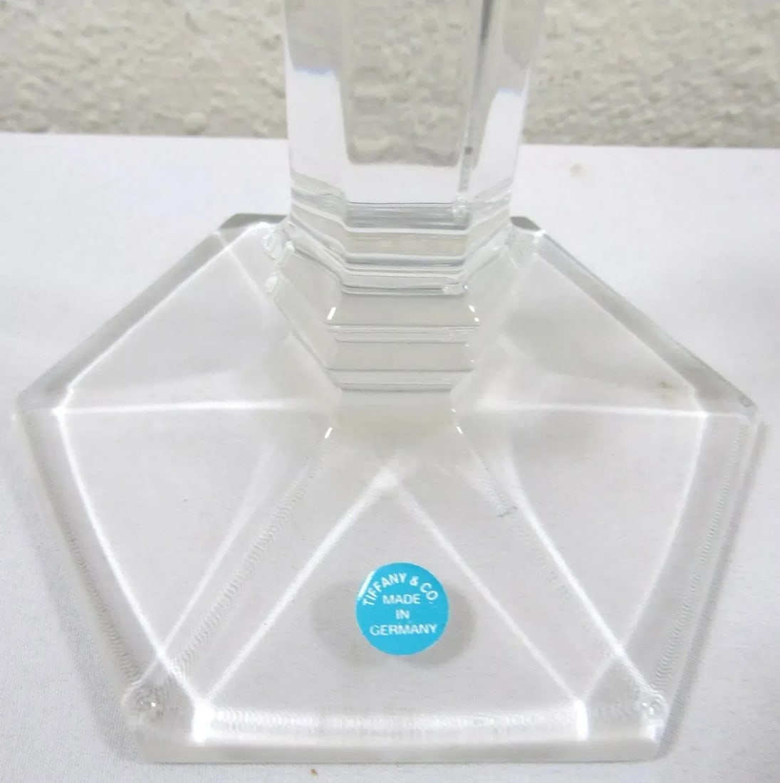 1980s Tiffany & Co. Bamboo Design Crystal Candlestick Holders - a Pair - 4