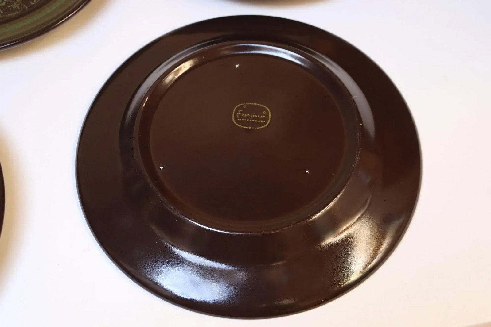 Set of Eight Vintage Franciscan "Madeira" Pottery Earthernware Dinner Plates - 3