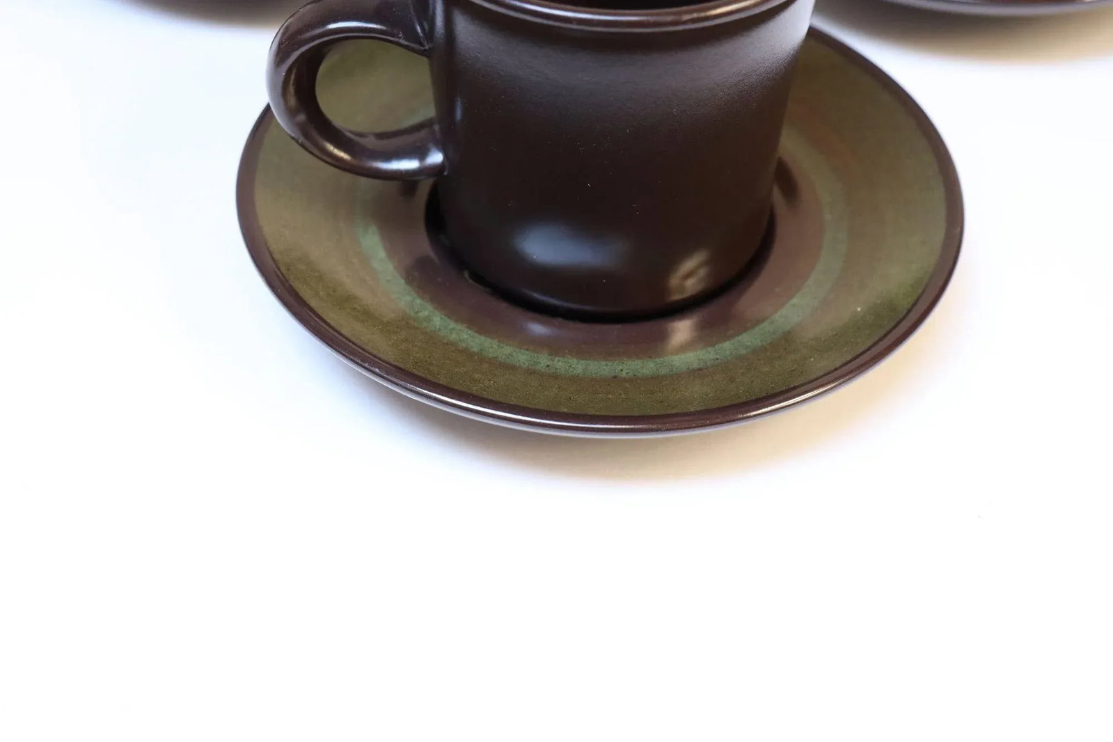 Set of Six Vintage Franciscan "Madeira" Pottery Earthernware Teacups / Coffee Mugs With Saucers - 7