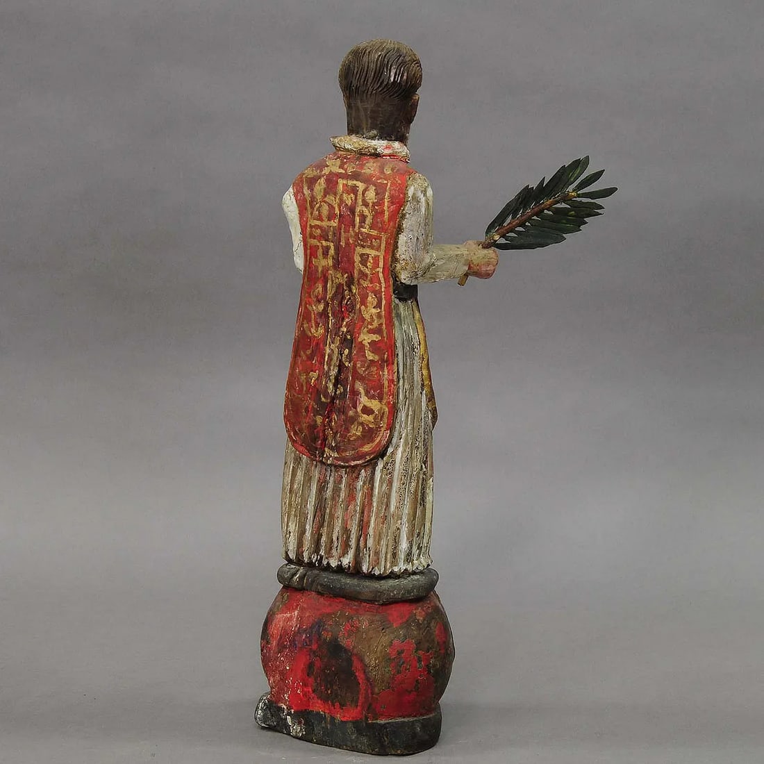 Wooden Carved Sculpture of a Saint Ca. 1850 - 6