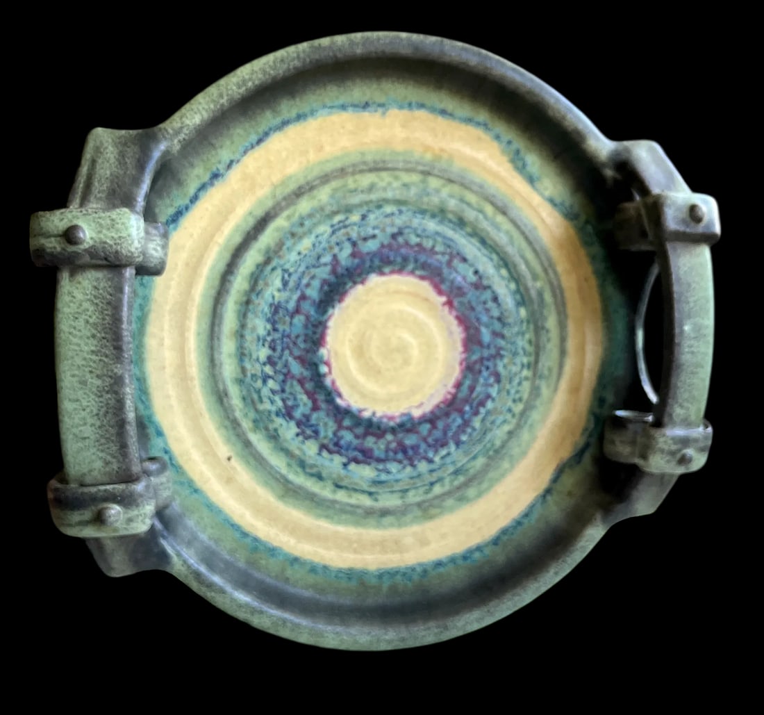 Handmade Greek Studio Ceramic Art Tray by Christos Tsimbourlas - 6