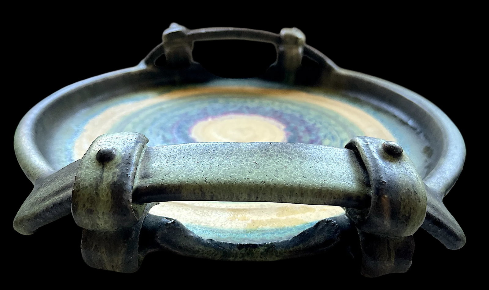 Handmade Greek Studio Ceramic Art Tray by Christos Tsimbourlas - 7