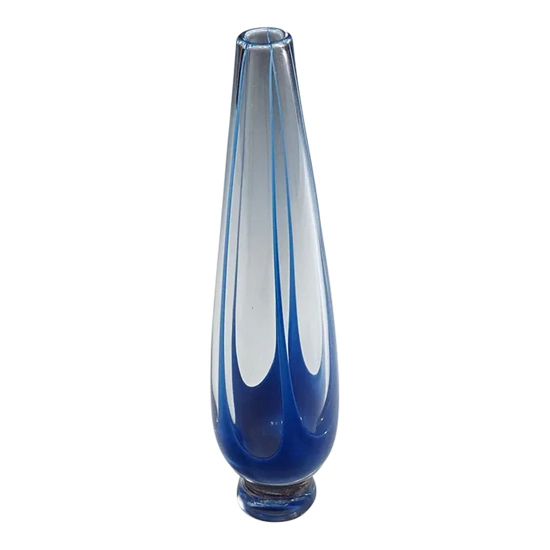 Vintage Art Glass Vase by Vicke Lindstrand for Kosta 1950s: Vintage Art Glass Vase by Vicke Lindstrand for Kosta 1950s A vintage art glass vase designed by Vicke Lindstrand and manufactured by Kosta Glassworks ca. 1950s. Clear glass with a light blue overlay