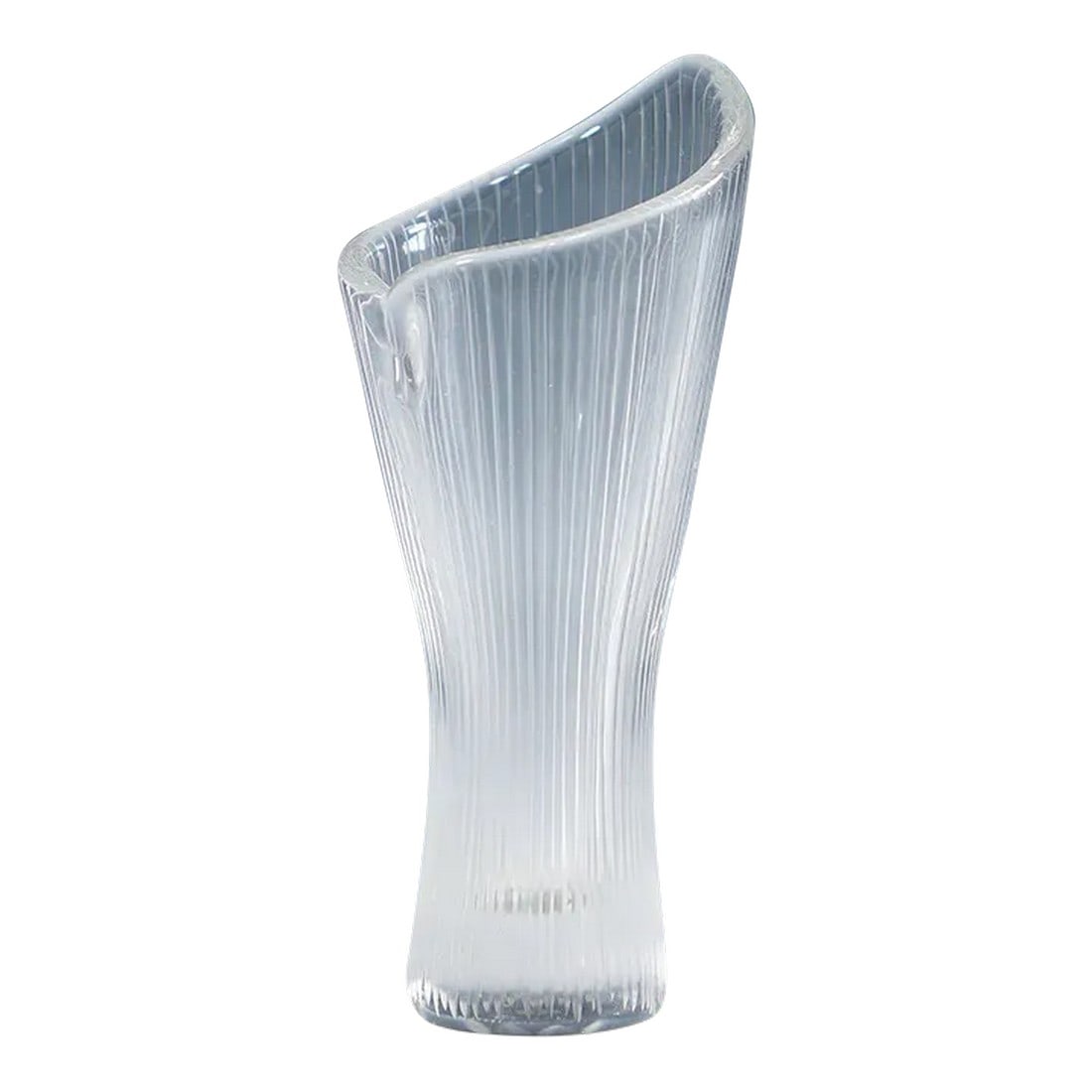 Vintage Art Glass Vase by Tapio Wirkkala for Iittala 1950s: Vintage Art Glass Vase by Tapio Wirkkala for Iittala 1950s A vintage art glass vase designed by Tapio Wirkkala for Iittala Glassworks in the 1950s. Mold blown crystal clear glass with fine vertical li
