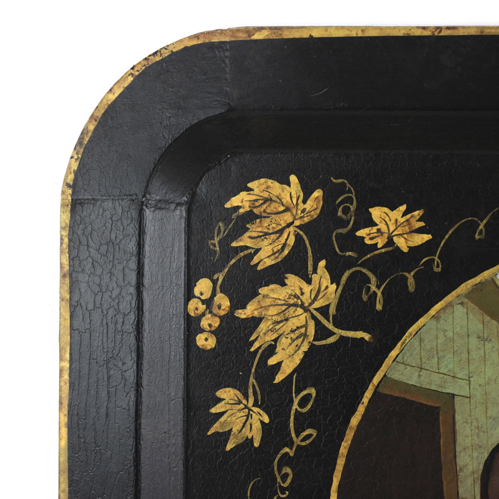 20th Century Hand-Painted English Countryside Art Decorative Metal Tray - 9