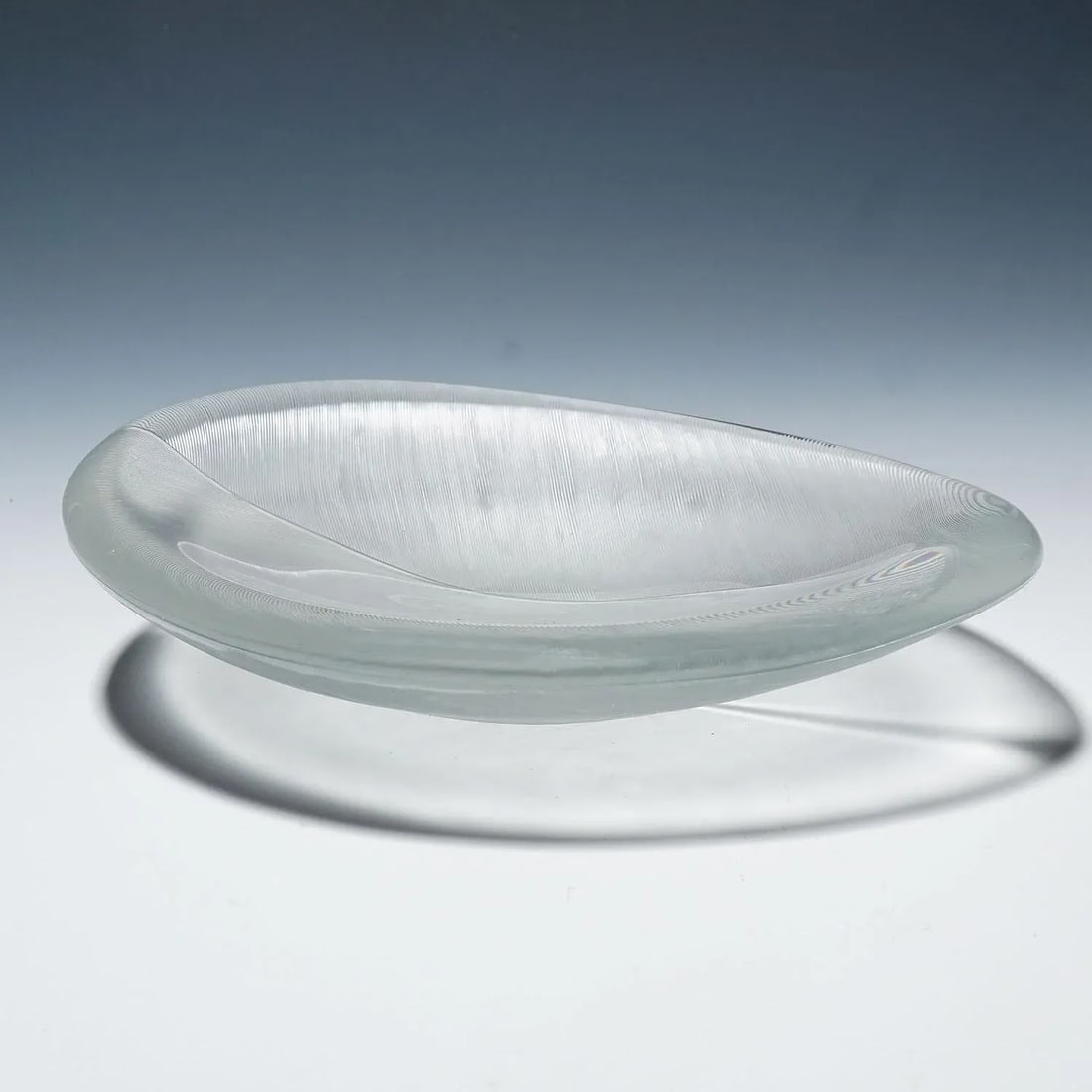 Large Vintage Art Glass Bowl by Tapio Wirkkala for Iittala 1950s - 2