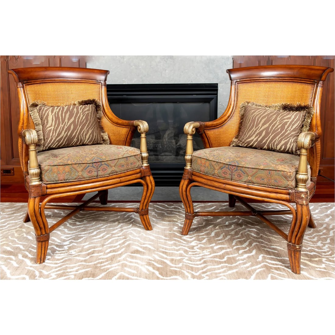 A Pair Ethan Allen Bermuda Upholstered Chair - 4