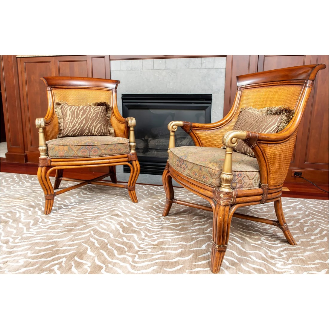 A Pair Ethan Allen Bermuda Upholstered Chair - 5