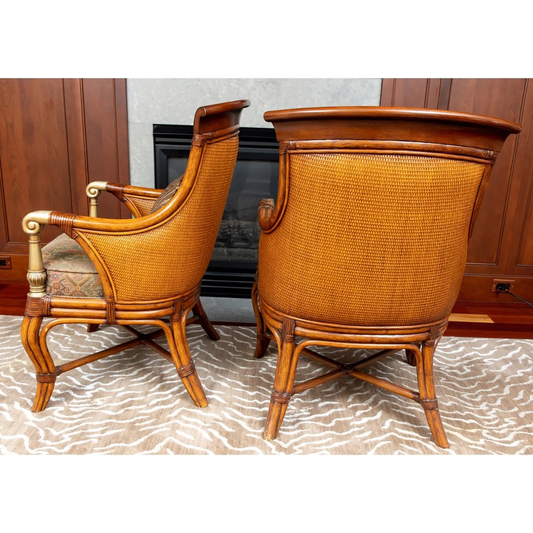 A Pair Ethan Allen Bermuda Upholstered Chair - 6