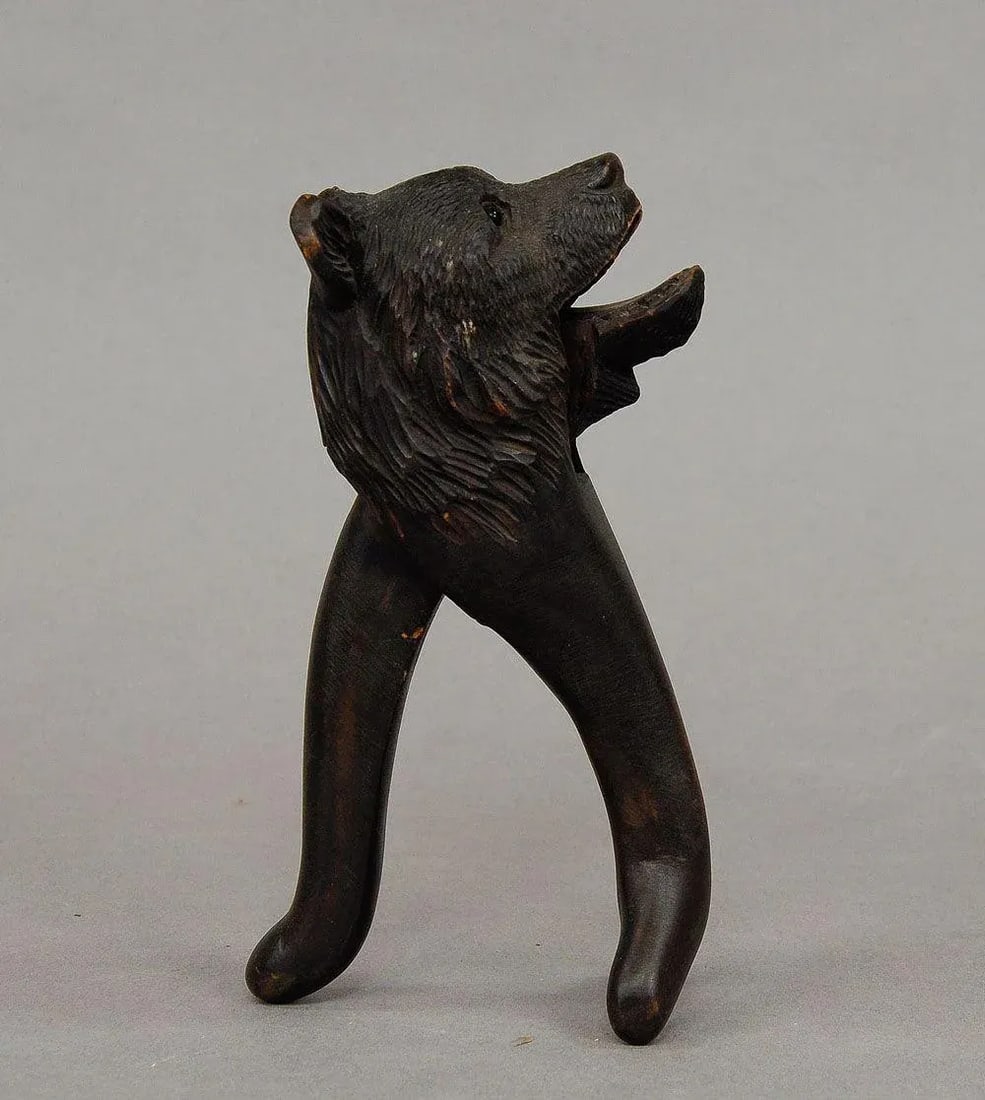 1920s Handcarved Wood Bear Head Nutcracker - 3