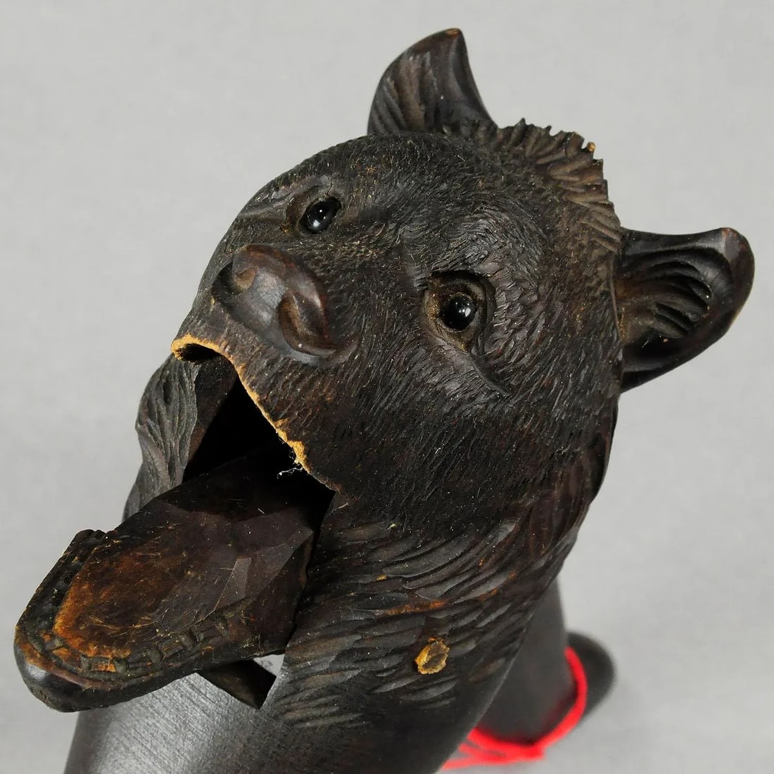 1920s Handcarved Wood Bear Head Nutcracker - 4