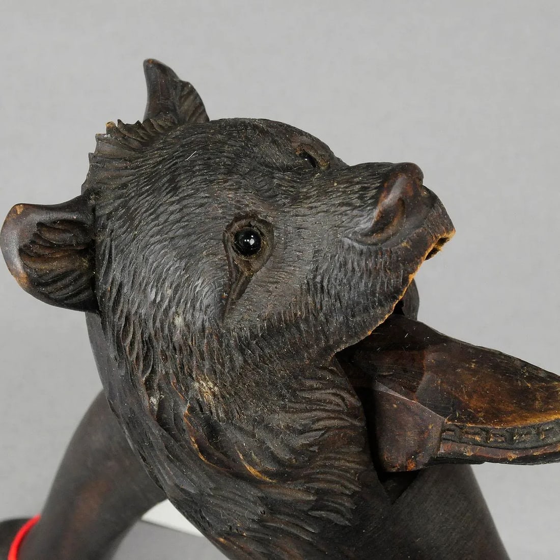 1920s Handcarved Wood Bear Head Nutcracker - 5