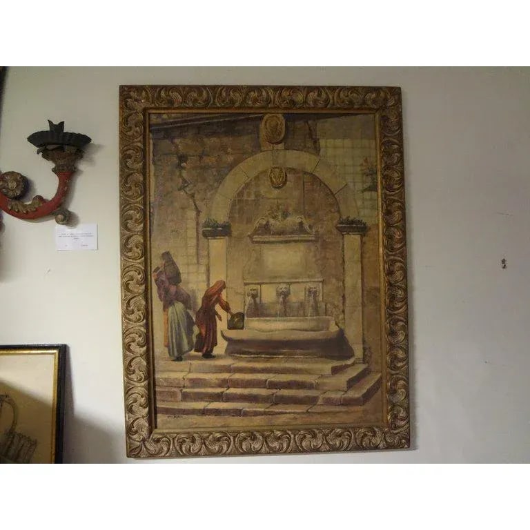 1920s Louis Saphier Signed Orientalist Scene Oil on Canvas - 2