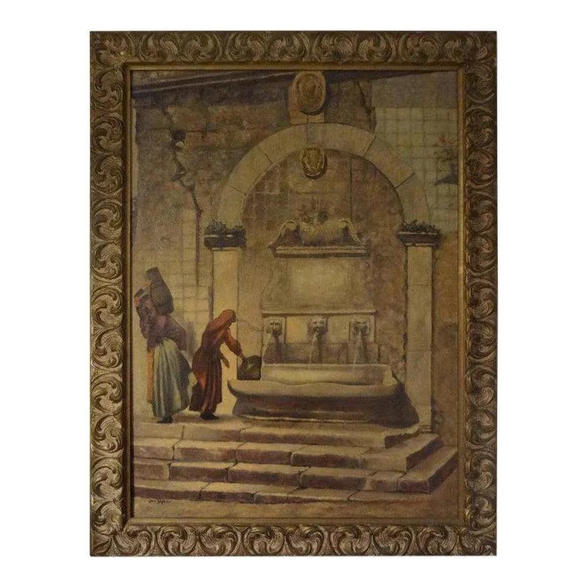 1920s Louis Saphier Signed Orientalist Scene Oil on Canvas - 6