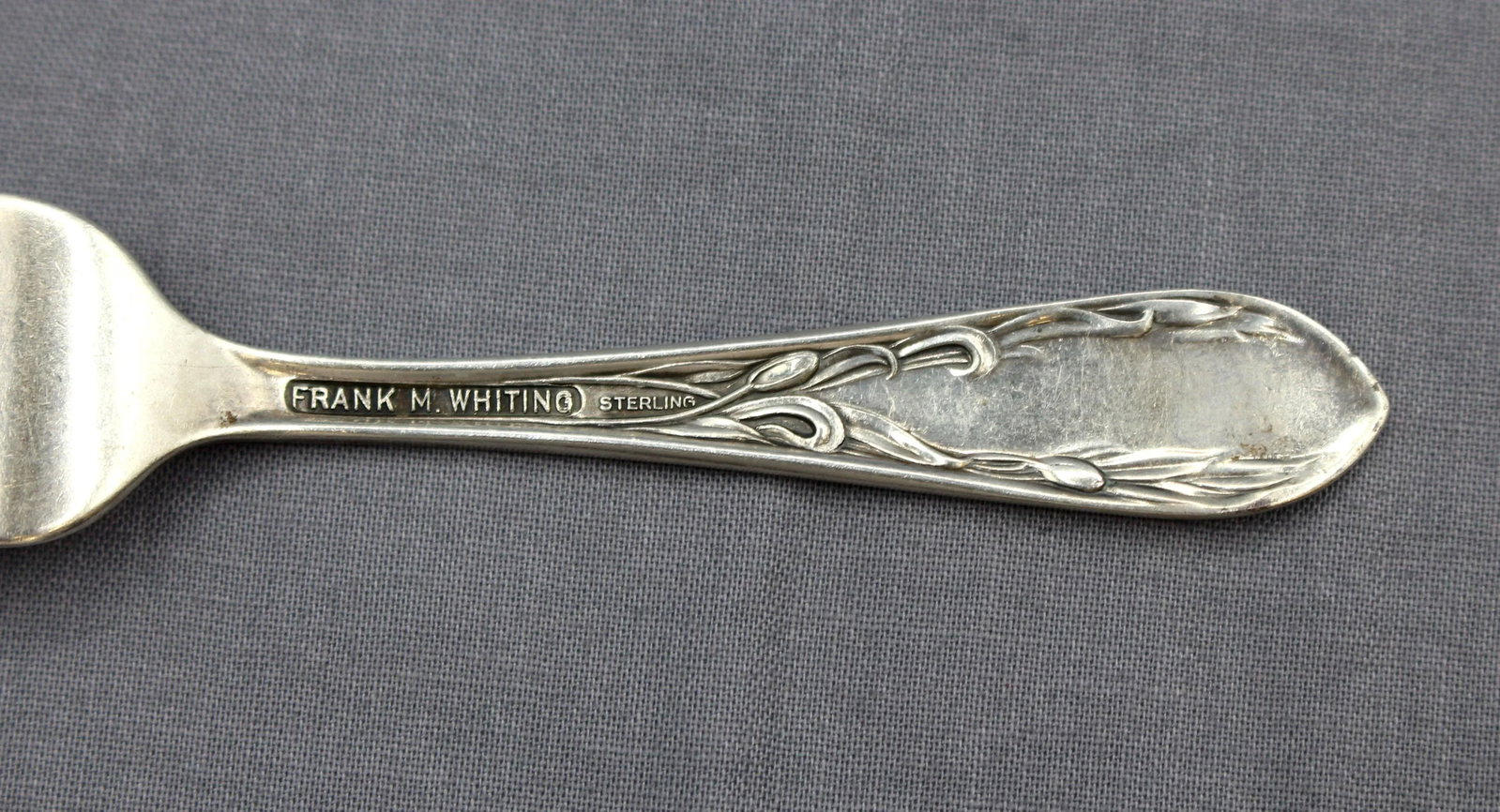 Art Nouveau Period Sterling Silver Baby Food Pusher & Fork by f.m. Whiting - 3