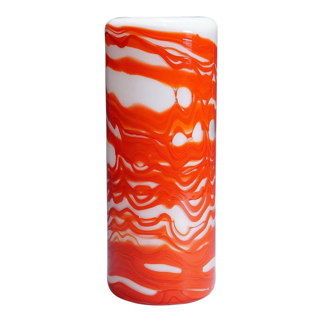 Mexico Vase by Toni Zuccheri for Venini 1970s: Mexico Vase by Toni Zuccheri for Venini 1970s A rare vase of the Mexico series. Designed by Toni Zuccheri, manufactured by Venini, Venice in the 1970s. Thick 'pasta vitrea' glass in white and orange.
