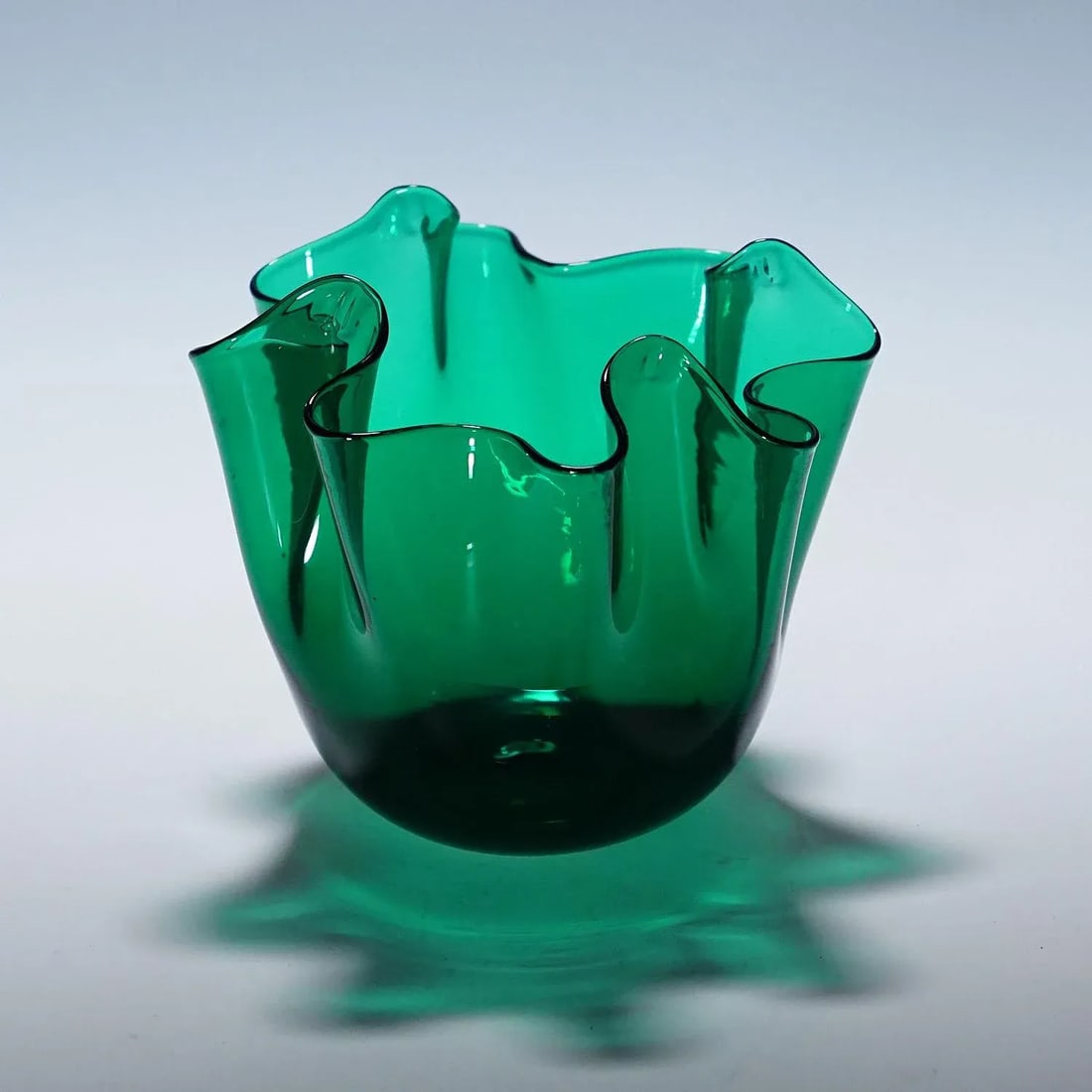 Venini Vase Fazzoletto in Green, Fulvio Bianconi 1950s - 3