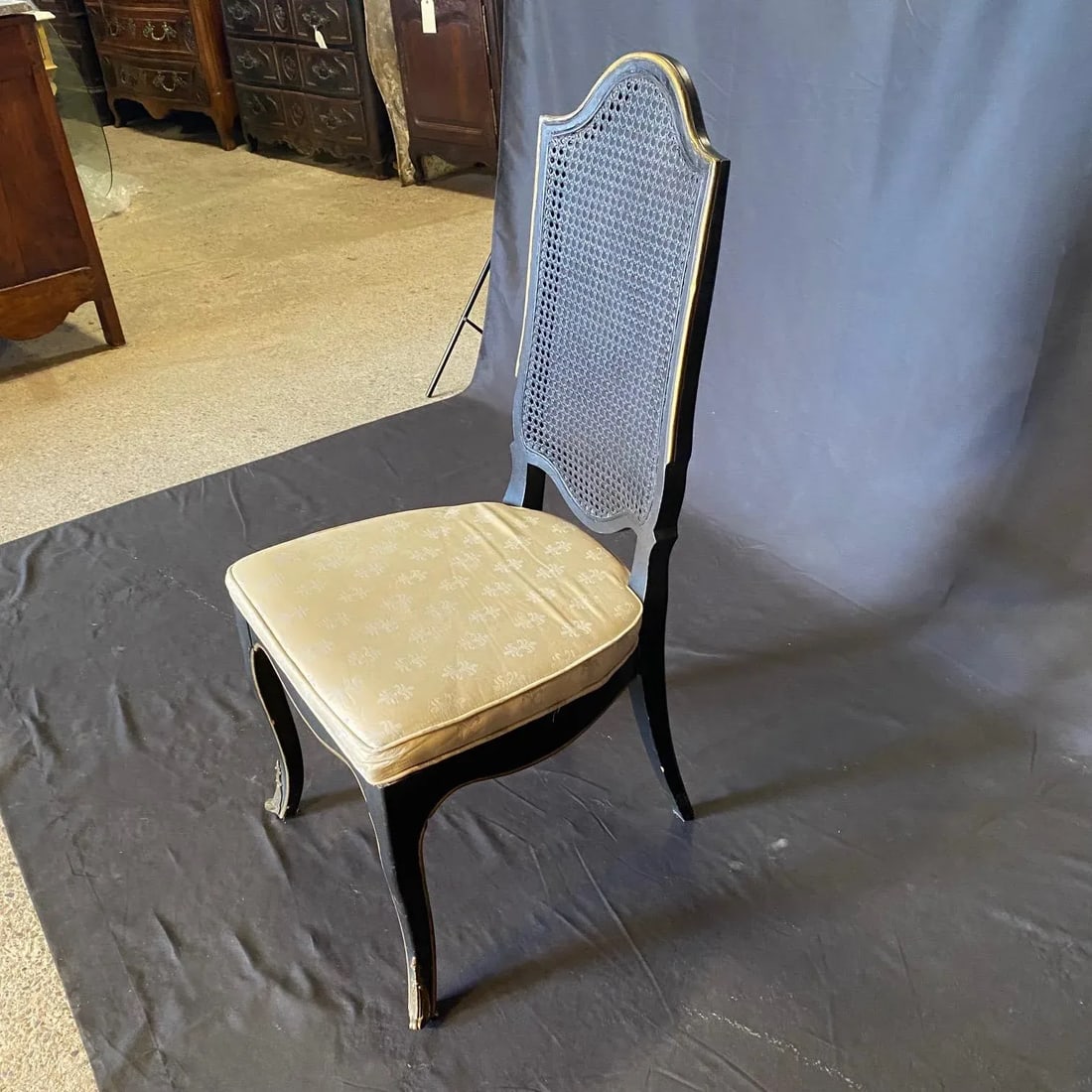French Louis XV Style Leather Top Writing Desk With Matching Desk Chair -A Set - 6