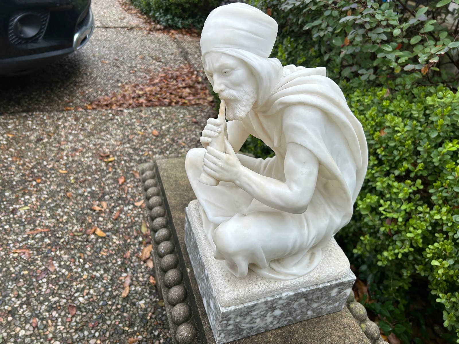 19th Century Italian Arabesque Style Carrara Marble Sculpture Signed Pugi - 7